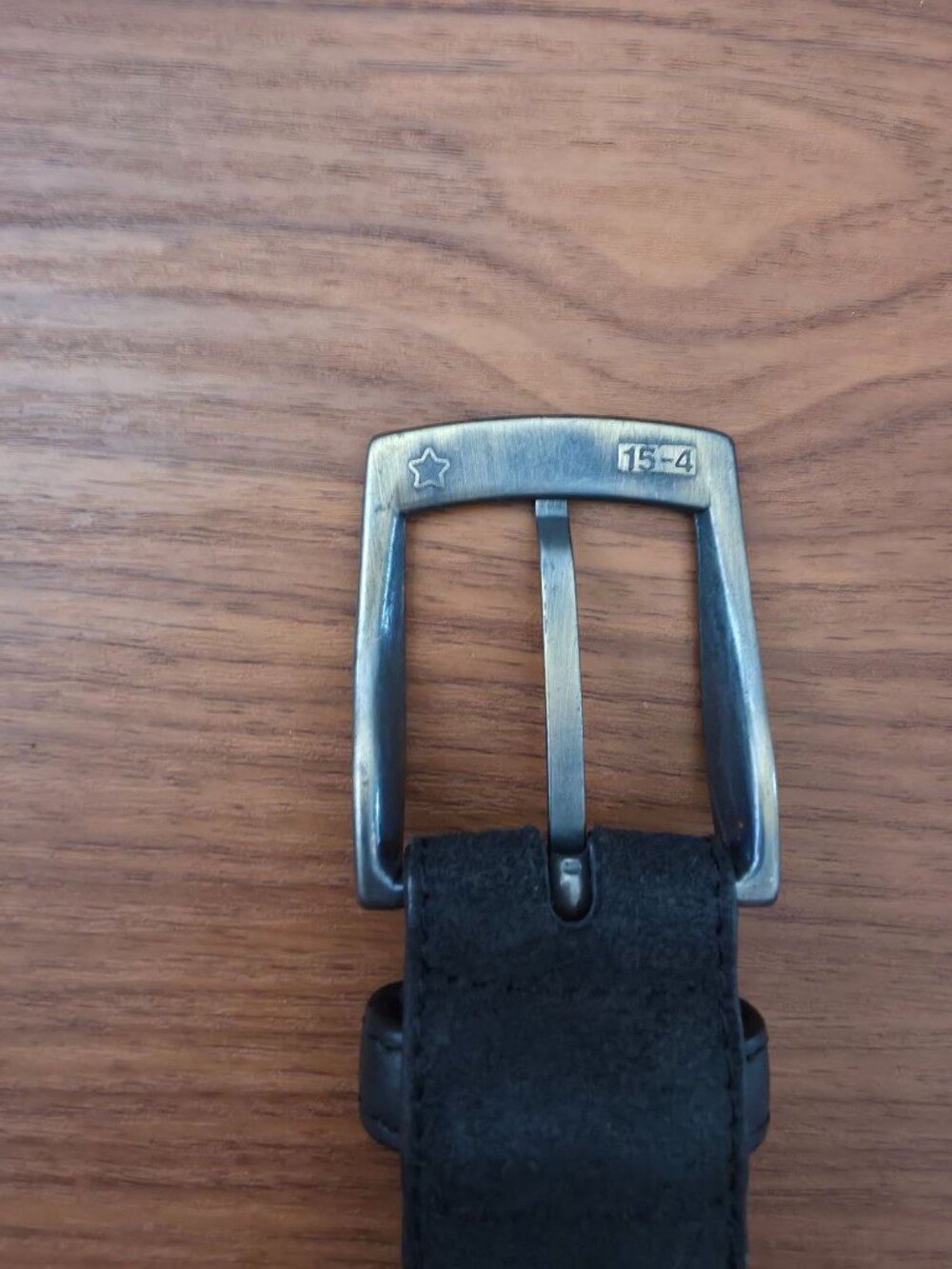 Mashad Leather Ash-Black Suede Belt With Brass Buckle - Sz 36 - Picture 4 of 7